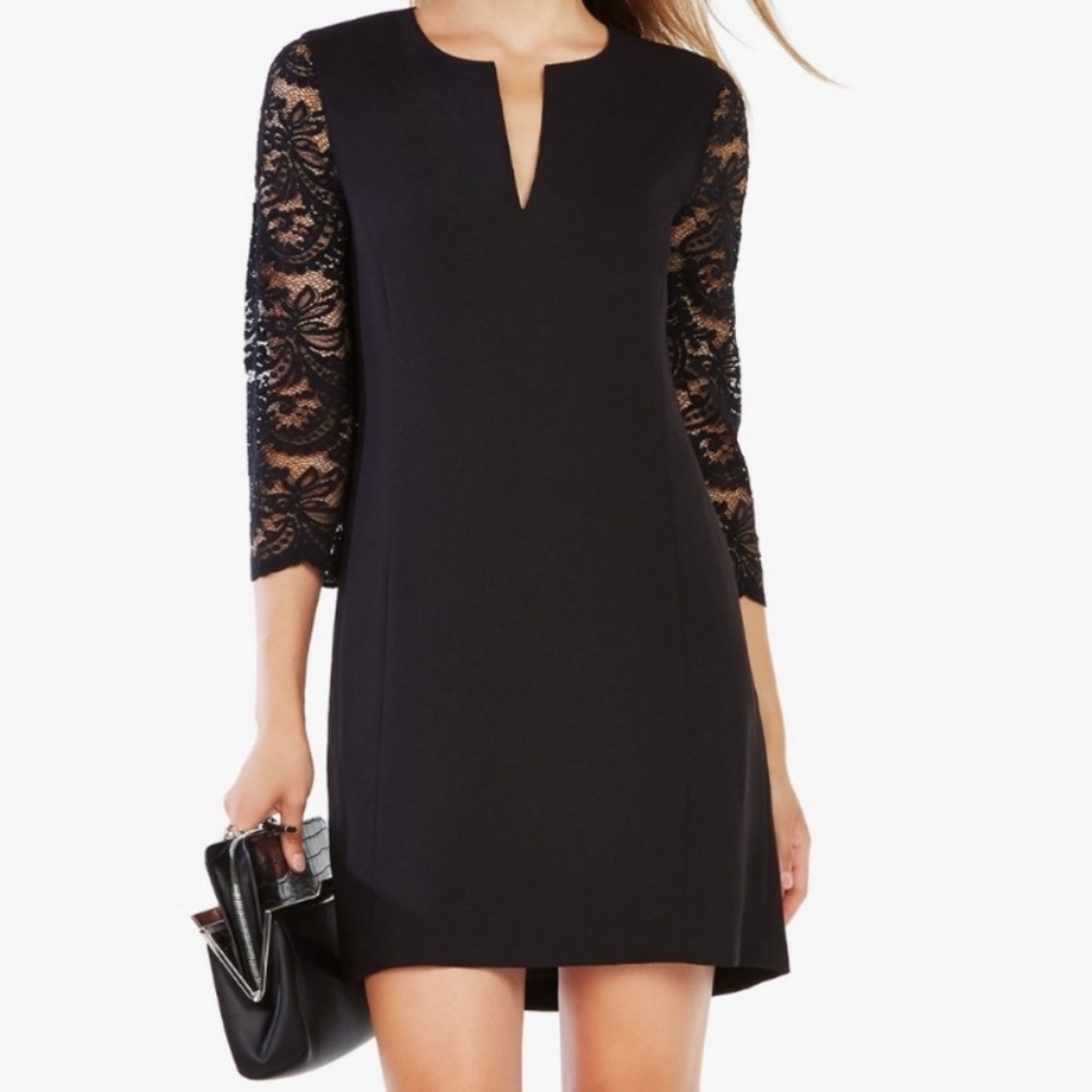 BCBG lace sleeve dress